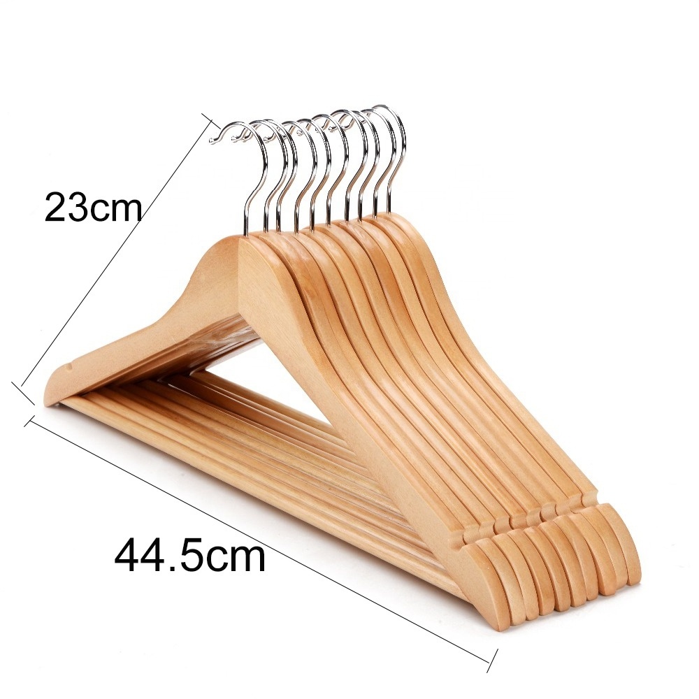 Owentek Factory Wholesale Clothing Wooden Hangers perchas de madera Custom coat wood hanger with logo for clothes