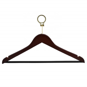 Special Hotel Anti-Theft Wooden Hangers Enclosed Hotel Windproof Clothes Rack Solid Wood Pants Hanger