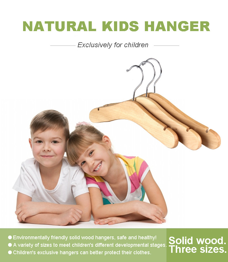 Wholesale Natural Solid Wood Coat Pet clothes Doll Dress Hanger for kid Children and Dolls