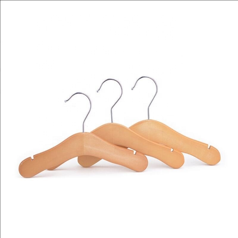 Wholesale Natural Solid Wood Coat Pet clothes Doll Dress Hanger for kid Children and Dolls