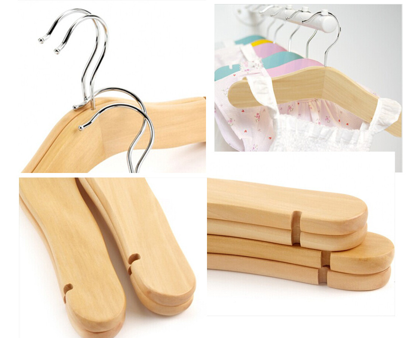 Wholesale Natural Solid Wood Coat Pet clothes Doll Dress Hanger for kid Children and Dolls