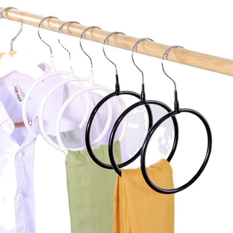 Hijab Hangers PVC Coated  Round Ring Metal Circular Closet Clothes Scarf Belt Hanger