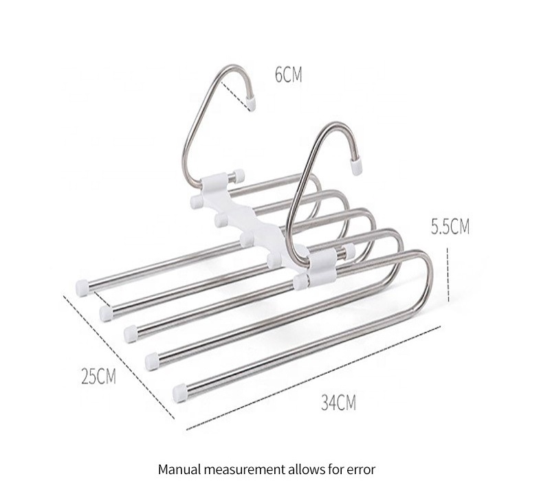 Wholesale Magic Metal 5 Layer Multifunctional Pants Hangers Space Saving for Closet Organizer