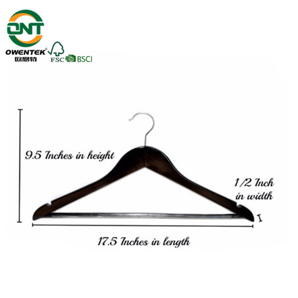 Adult Non Slip Solid Wooden Hanger Jacket Suit Coat Clothes Hangers Custom Laundry Clothes Wood Hangers with Logo for Hotel