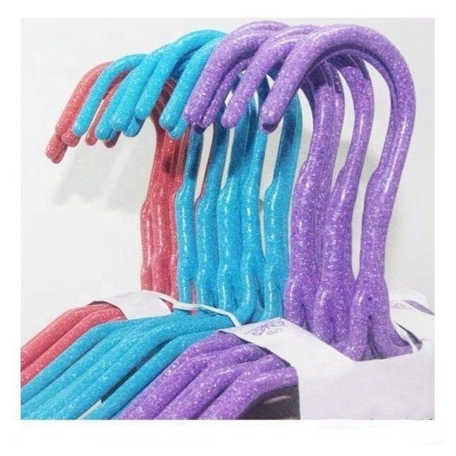 10 Pack Dry Wet Use Large Size Colorful PVC Dipping Cloth Metal Hanger Coat Hanger