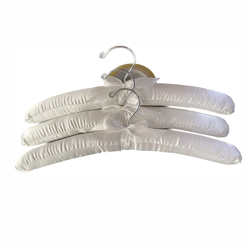 Foam Clothes Hanger Covers Satin Padded Coat Hangers Linen Cloth Hanger