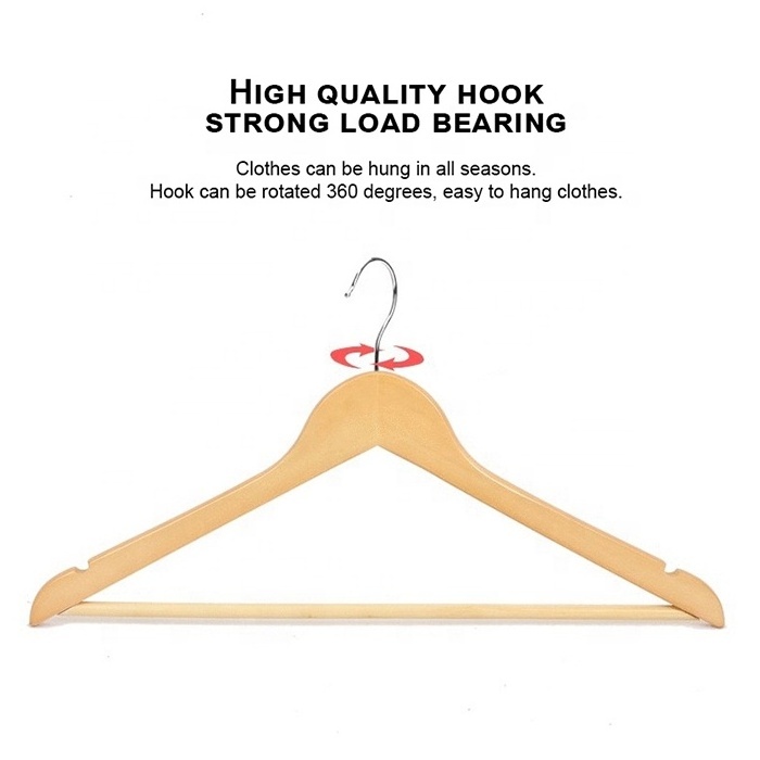 Owentek Factory Wholesale Clothing Wooden Hangers perchas de madera Custom coat wood hanger with logo for clothes