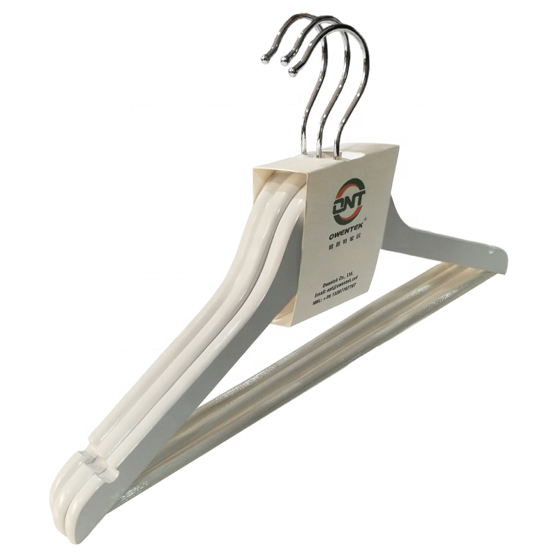 White Wooden  Coat Hangers High quality customized shirts suit Wooden hanger with Swivel Hook