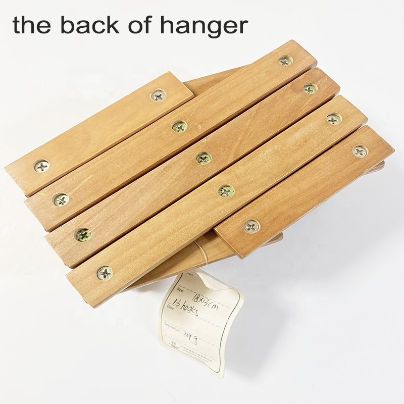 Space Saving Accordion Style Expandable Wall Wooden Coat Rack Hooks Door Hooks Hanger