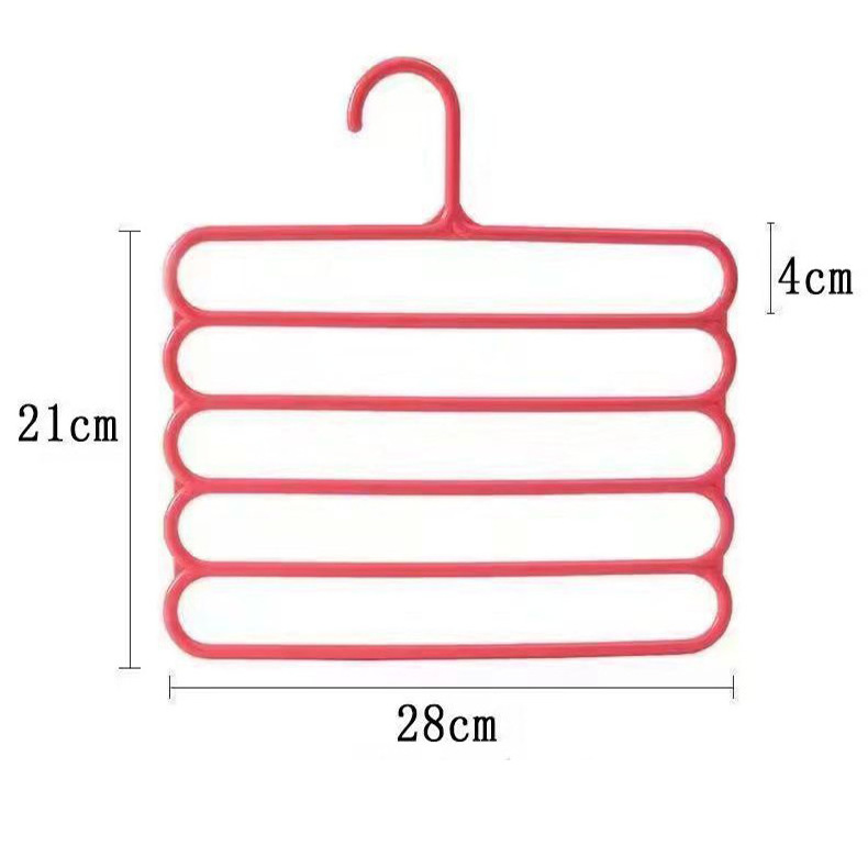 Space Saving 5 Layers Pants Hangers for Closet Organizer Plastic Hangers Closet Storage Organizer for Trouser Coat Scarf