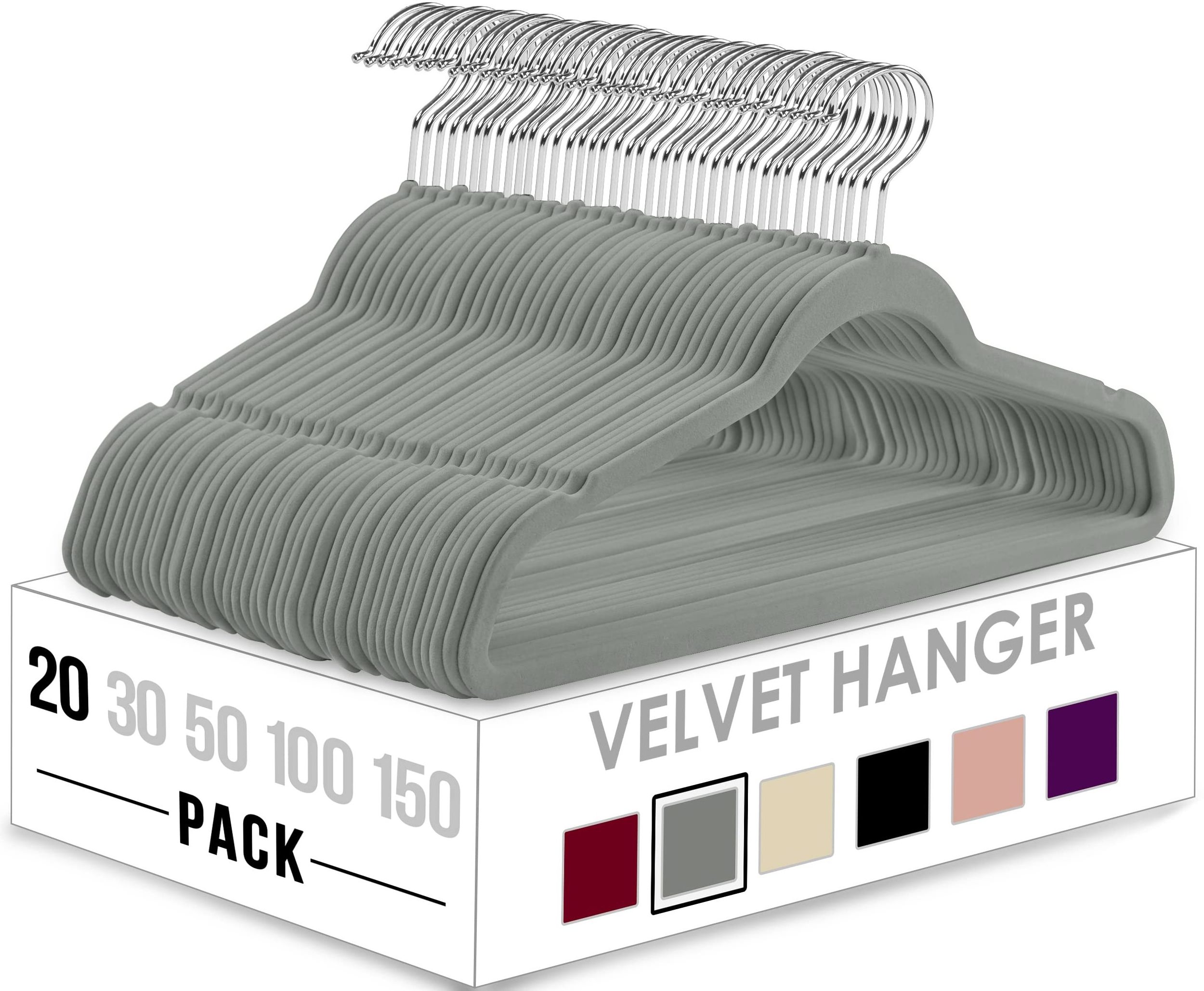 Velvet Hanger 50 Pack Wholesale Space Saving Black Non Slip Flocked Suit Coat Clothes Velvet Hangers