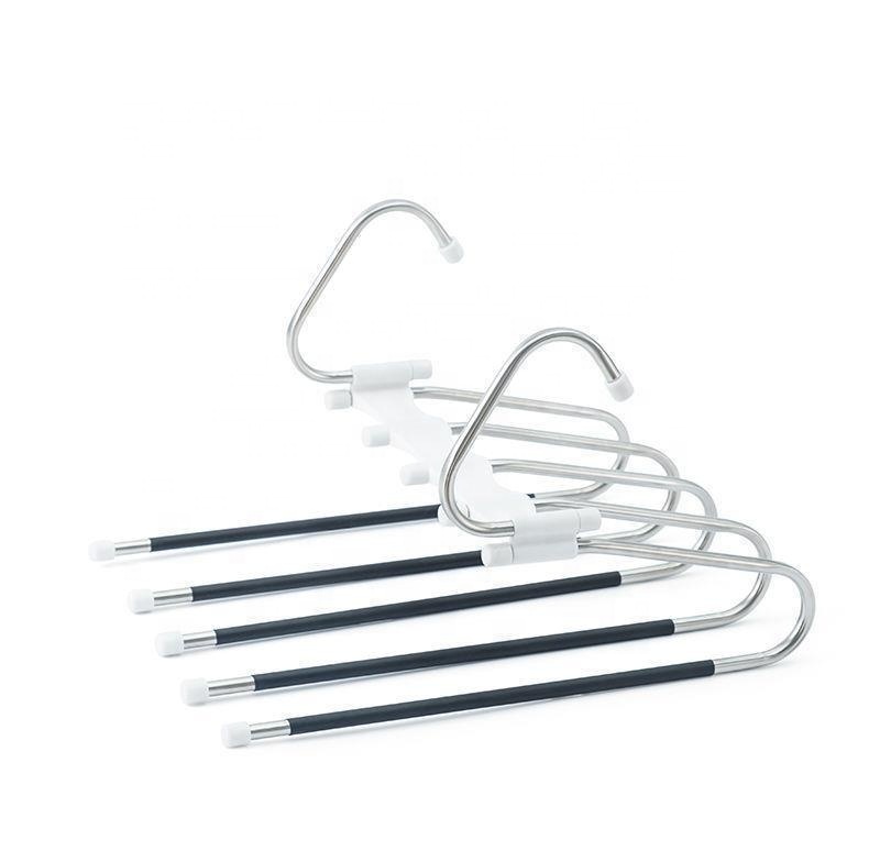 Wholesale Magic Metal 5 Layer Multifunctional Pants Hangers Space Saving for Closet Organizer