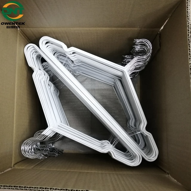 Wholesale Black White Perchas Clothes Metal Boots Hanger Wire PVC Heavy Duty Coat Hangers percha metalica for Supermarket