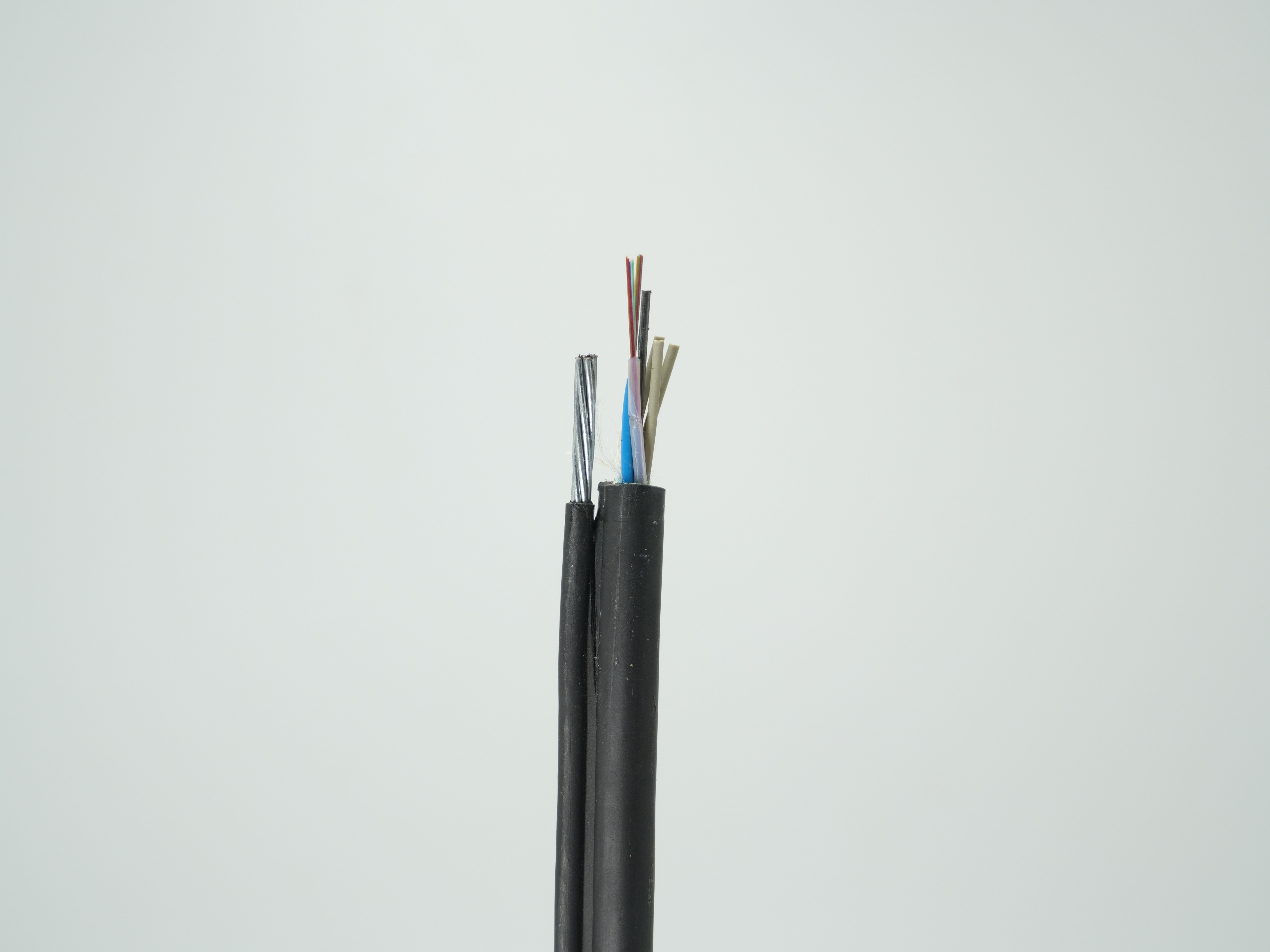 Manufacturing GYTC8A aerial figure-8 single mode armoured 12 core fiber optic cable