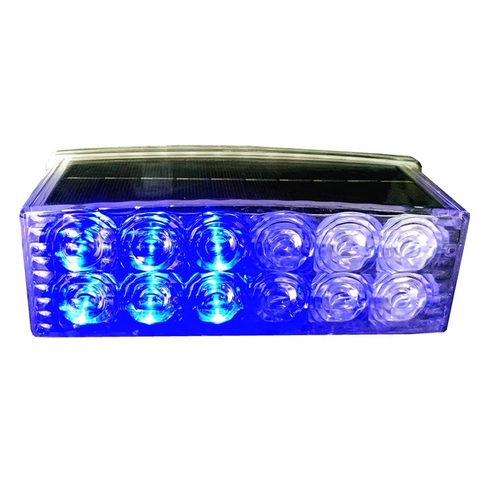 Red And Blue road construction traffic signal safety emergency strobe flashing led solar warning light