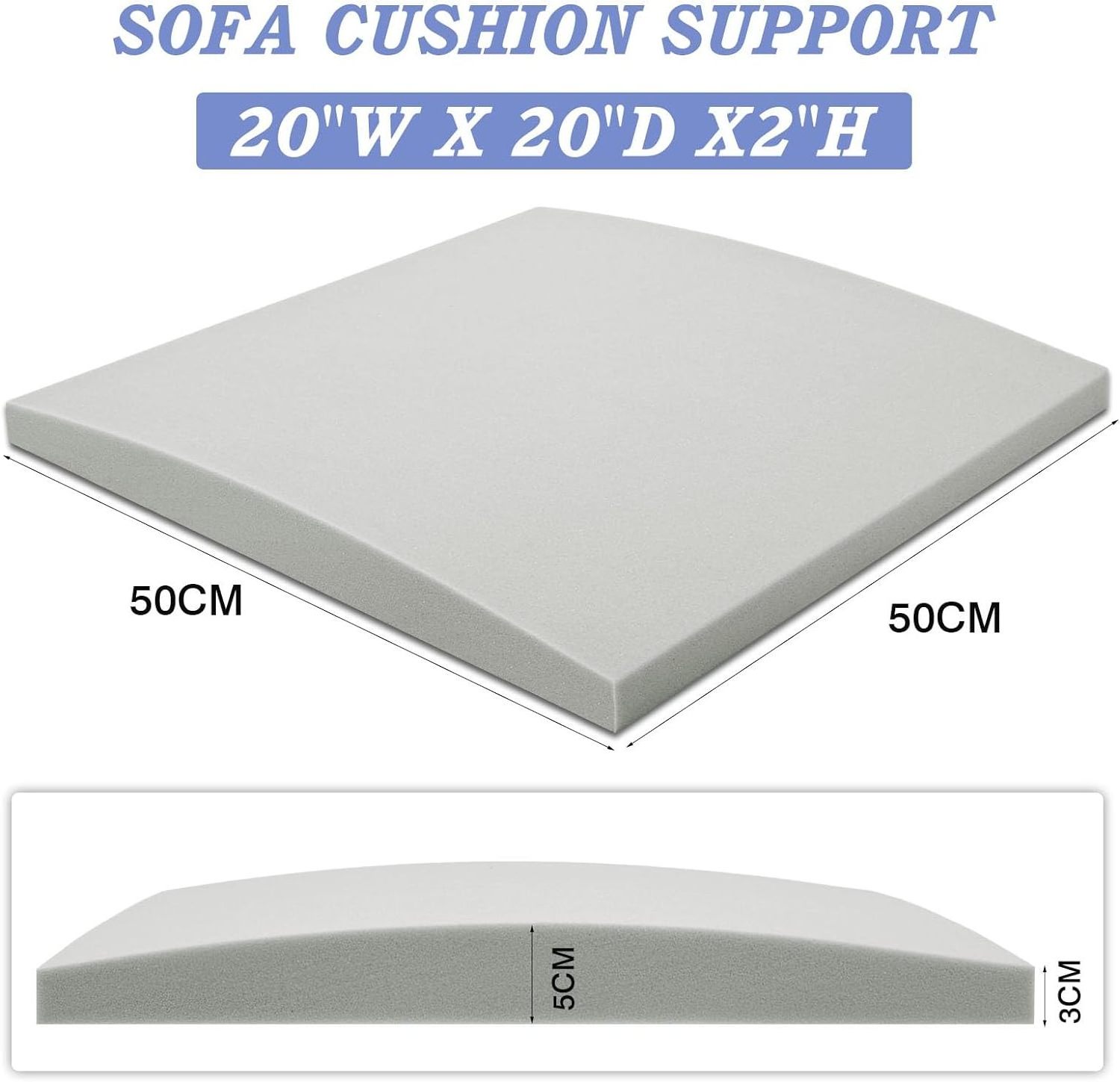 Couch Cushion Support for Sagging Seat High Density Foam Under Couch Cushion Support Anti Slip Dark Grey