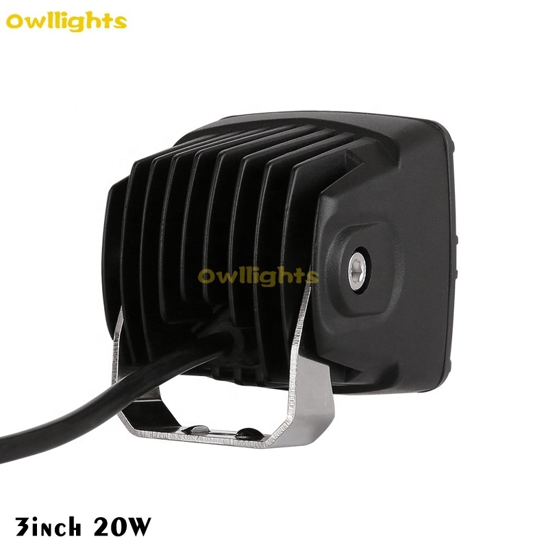 Auto Parts 3 Inch 20W Combo Beam LED Driving Light 4x4 Offroad LED Work Lights For Truck Car Vehicle Lights