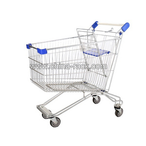 Foldable Supermarket Metal Shopping Trolley Cart With Seat For Elderly