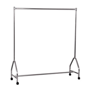 Single Rail Metal Clothes Hanging Bar Display Rack Garments Display Shelf Clothing Store