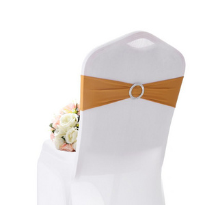 Blue Spandex Wedding Chair Cover Sash For Hotel Chair Back Decoration