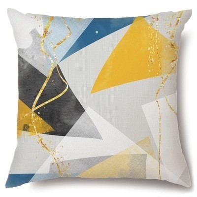 Custom Patio French Linen Outdoor Lounge Chair Print Geometric Cushion Covers