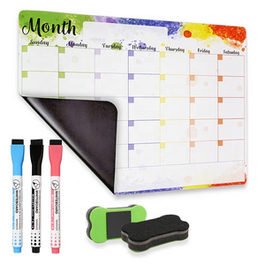 Customized Wholesale Monthly Weekly Dry Erase Whiteboard Calendar Sticker Sets Reusable Interactive Magnetic Whiteboards