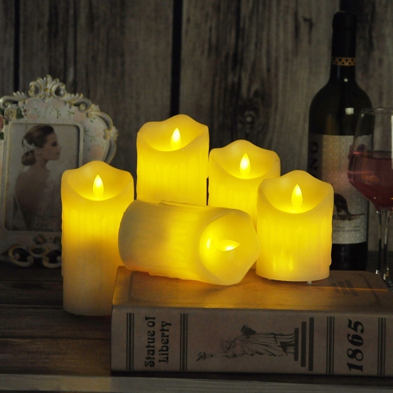 Low Price Wholesale Customized Religious Christmas Wax Flickering Battery Operated Electric Plastic Flameless Led Candles