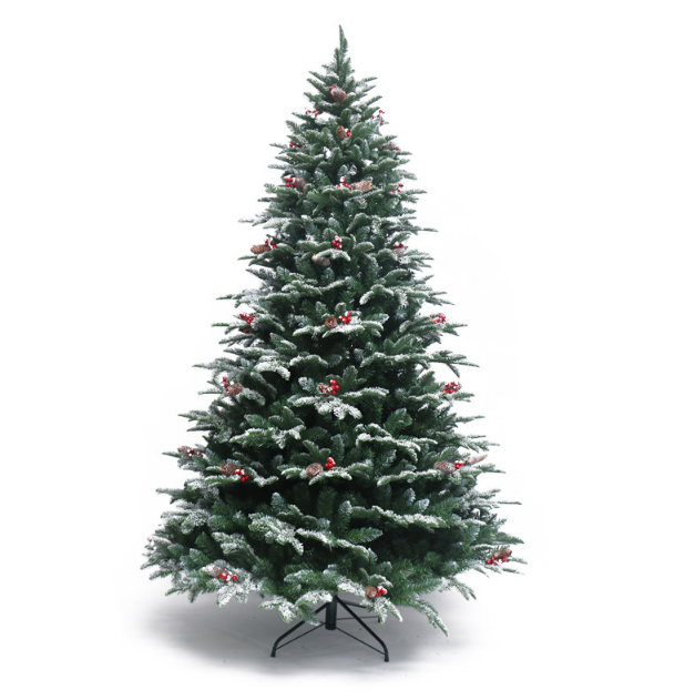 New Wholesale Christmas Decoration Hinged Snow Artificial Christmas Tree With Ornaments