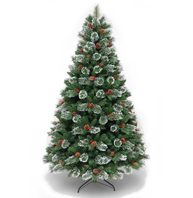 New Hot Sale New Wholesale Christmas Decoration Hinged Snow Artificial Christmas Tree With Ornaments