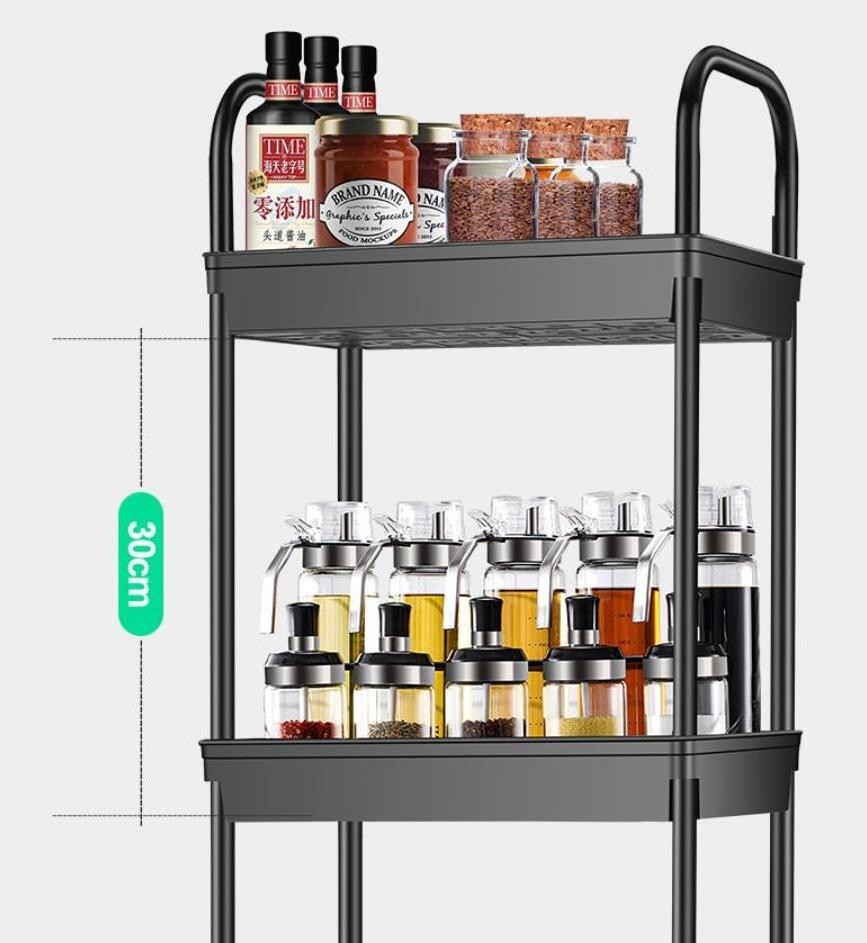 Black 2/3/4-Shelf Storage Shelves with Wheels Large Capacity Shelving Rack Freestanding Metal Wire KItchen Shelf Rack