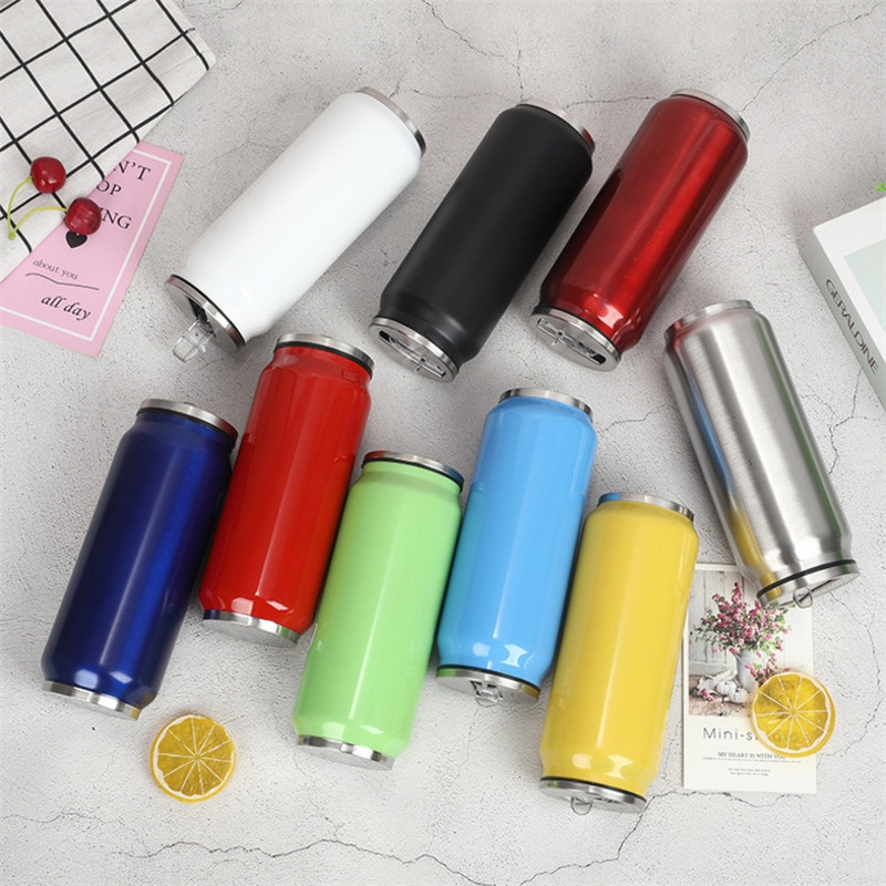 Wholesale Sublimation Blanks Stainless Steel Cola Can Shape Vacuum Cola Bottle Custom Logo Water Bottles