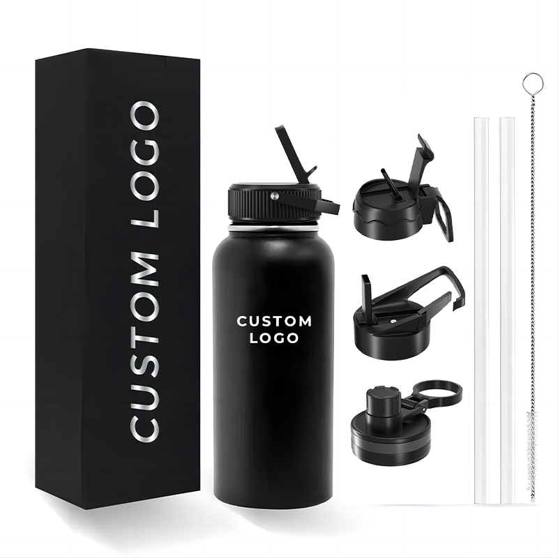 Wholesale Custom Logo Outdoor&Indoor Flasks Bottle Double Wall Stainless Steel Vacuum Insulated Water Bottle With Straw