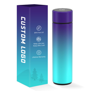 Special New Fahrenheit Cheap Stainless Steel Smart Water Bottle With Led Temperature Display Thermo Tumbler Cups In Bulk