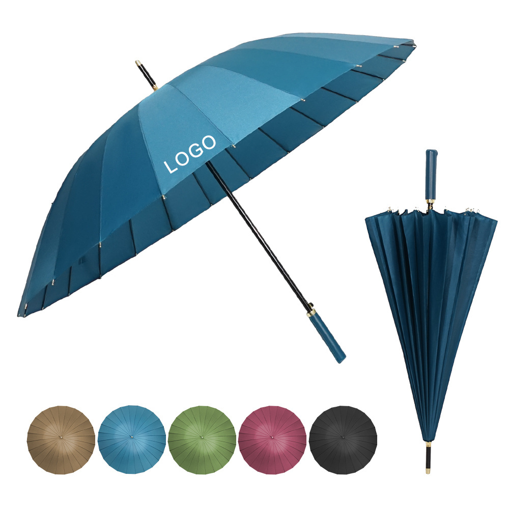 Promotional Wind Proof Custom Logo coloured Cheap automatic Straight large umbrella for outdoor