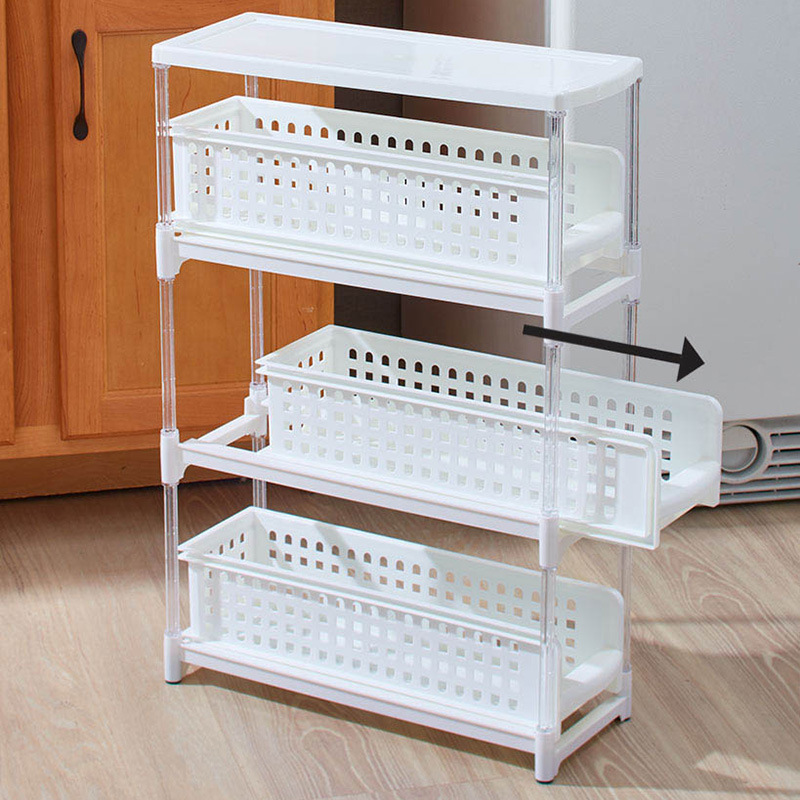 5-Tier Beside The Bathtub Slim Organizer Multi-Functional Kitchen Racks Narrow Storage Racks For Bathroom Laundry