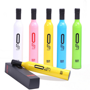 New Design Wholesale Customized Printed Bottle Shape Gift Advertising Branded Umbrellas Wine Bottle Umbrella