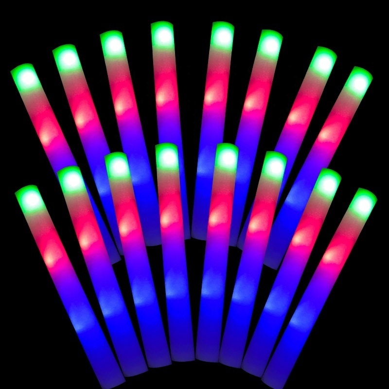 Hot Sales Factory Price Custom Wholesale Party Supplies Multi-Color Flashing Foam LED Light Up Foam Sticks Led Foam Glow Stick