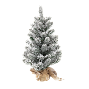 Tabletop 20Inch Flocked PVC Decor Tree Artificial Cheap Green Christmas Trees With Wooden Base