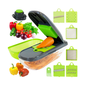 Multifunctional Vegetable Cutter Manual 12 in 1 Onion Dicer Onion Cutter Peeler Veggie Chopper With Container