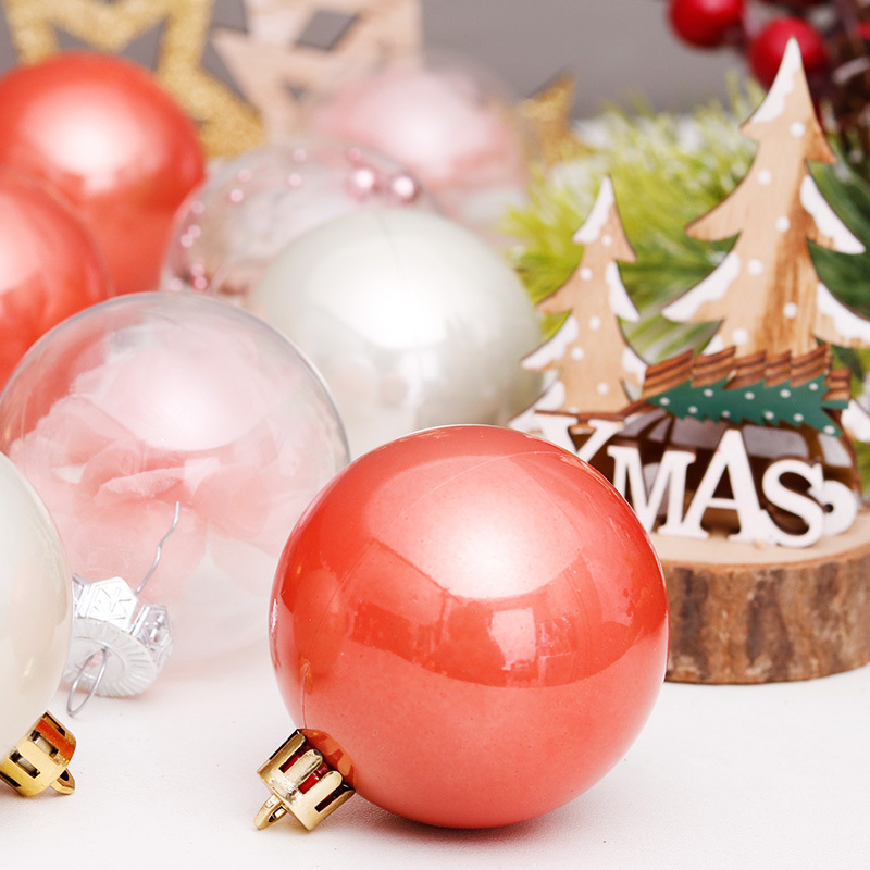 Small MOQ Custom Logo 6cm 8cm Transparent Christmas Tree Ornament Ball For Holiday Decor