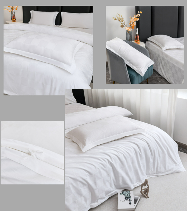 2024 White High Density Luxury Moden All Season Hotel Bedding Set Wholesale 100% Cotton Duvet Cover