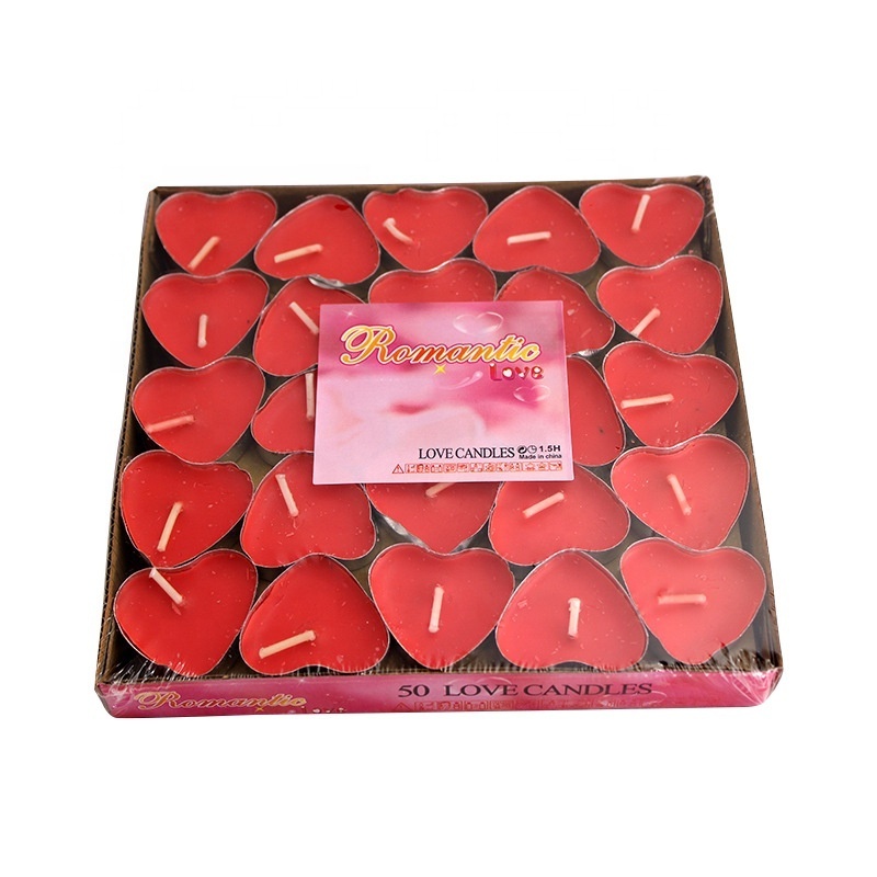 Bulk Clear Color Heart Shape Tea Light