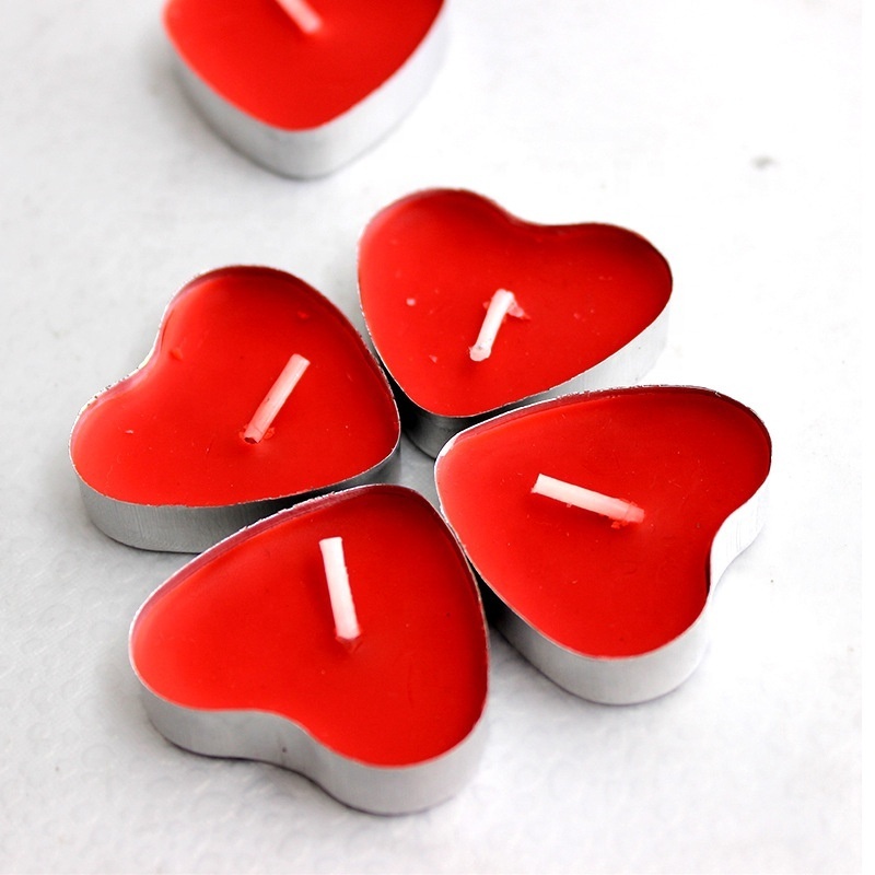 Bulk Clear Color Heart Shape Tea Light