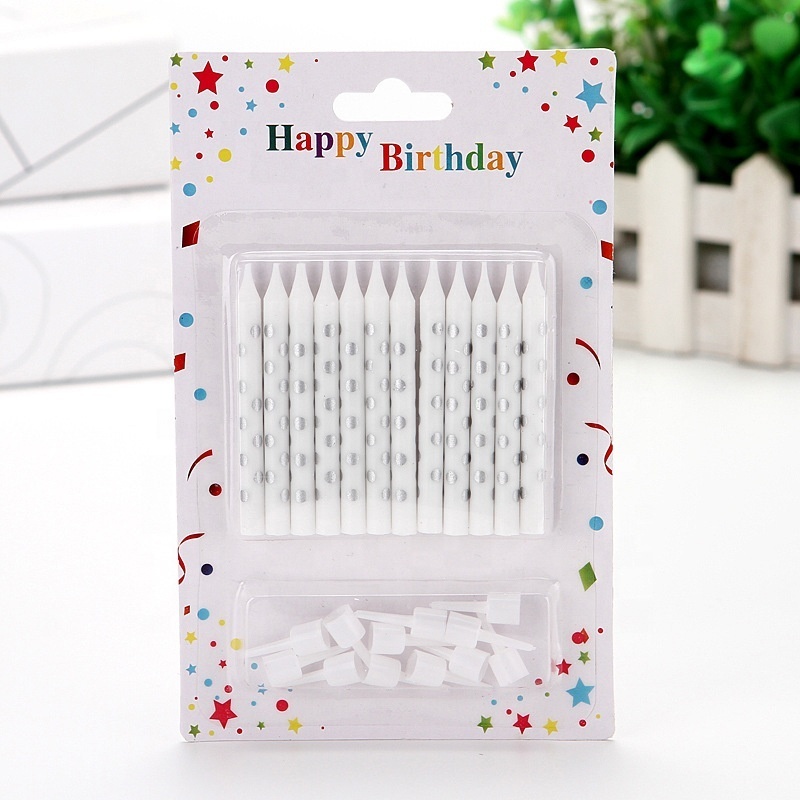 Sparkling Spiral White Stick Birthday Candle