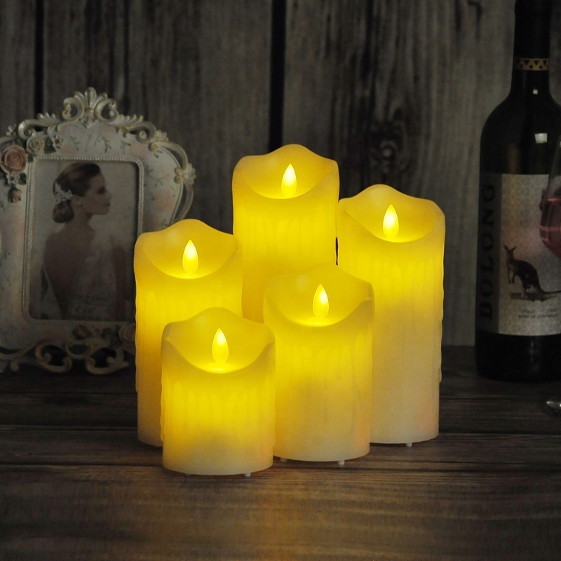 Low Price Wholesale Customized Religious Christmas Wax Flickering Battery Operated Electric Plastic Flameless Led Candles