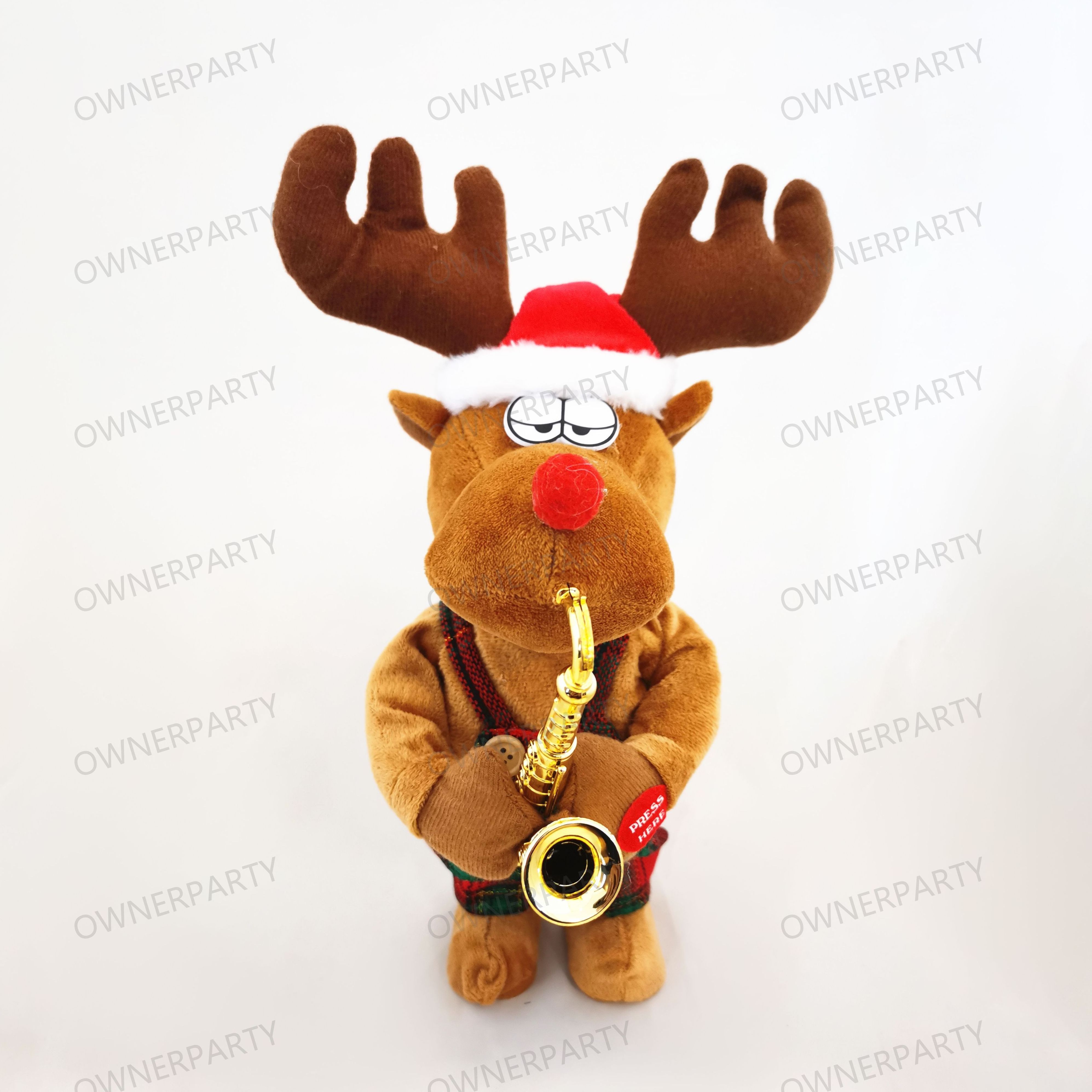 Standing Reindeer Toys Plush Doll Christmas Animatronic Outdoor Animated Christmas Decorations With Music