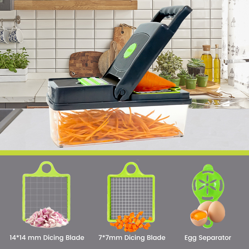 Top Seller Kitchen Vegetable Cutter 14 in 1 Easy Cleanup Onion Dicer Chopper Super Vegetable Chopper With Cont