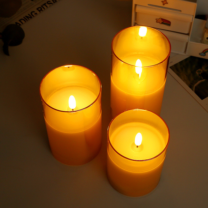 Flickering Flameless Candles Decorative Flameless  Flickering Pillar Led Candle Lights for Home Decoration