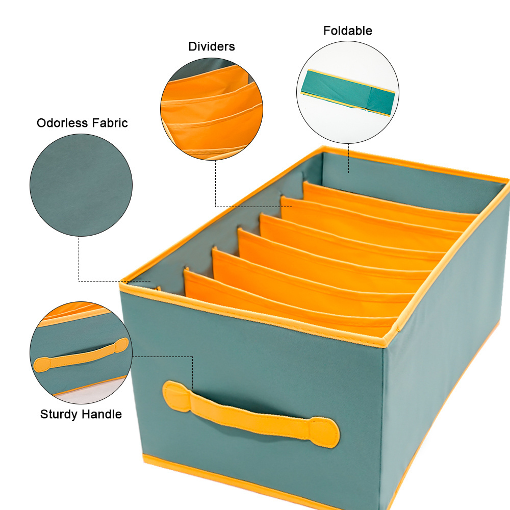 Compartment Closet Storage 7 Grids Clothes Organizer Closet Storage Wardrobe Clothes Organizer For Socks Skirts Jeans