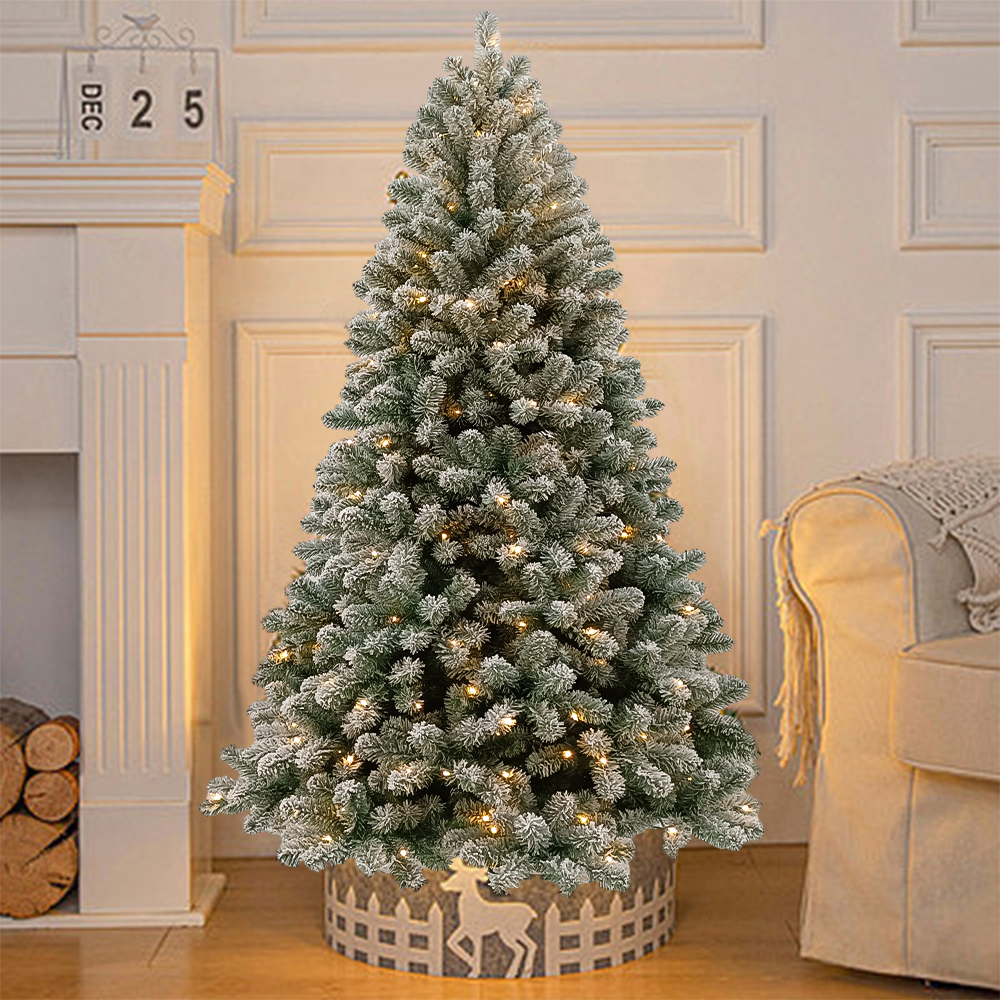 2024 New High Quality Artificial Flocked Christmas Tree Flocked Christmas Tree with Stand